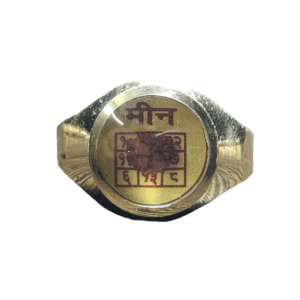 Pisces (Meen-मीन) Rashi(राशि) Yantra(यंत्र) Asthdhatu(अष्टधातु) Ring(रिंग) with Rudraksh(रुद्राक्ष)