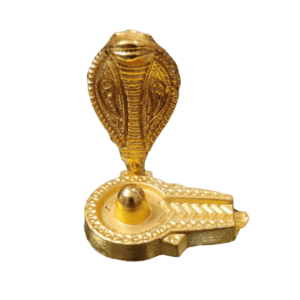Metal Shivling(शिवलिंग) with Shesnaag, Size- 10x4 cm