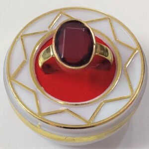 Gomed Ratna(गोमेद रत्न) Ring In Brass | Size- Adjustable