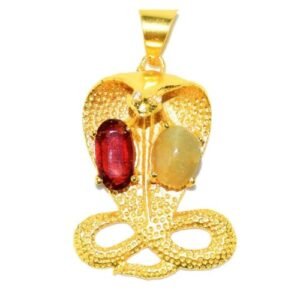 Kaal Sharp Yog Niwaran Kavach Pendant In Brass(काल सर्प योग निवारण कवच) With 100% Original Gemstones