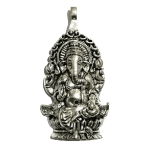 High Quality Silver Metal Ganesha Pendant | Size 57x27 mm