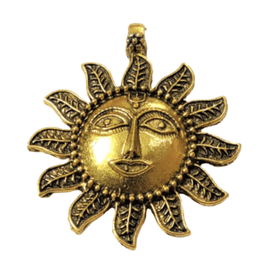 High Quality German Silver Oxidized  Zinc Alloy Sun Pendant | Size  45X54 mm