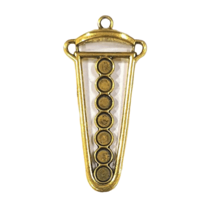 High Quality German Silver Gold Plated Oxidized Seven Chakra Pendant | Size 55 mm