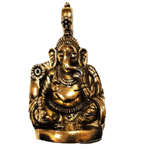 High Quality German Silver Gold Plated Ganesha Pendant | Size 50X25 mm