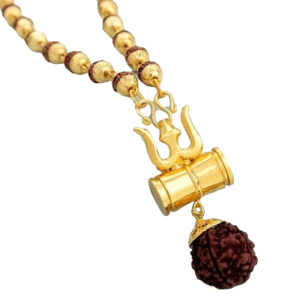 Shiv Shakti Trishul Damru Rudraksha Locket In Brass(शिव शक्ति त्रिशूल डमरू रुद्राक्ष लॉकेट)-(Only Locket)
