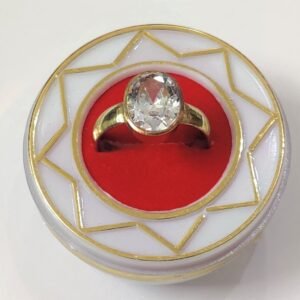 American Diamond Ratna(जिरकॉन रत्न) Ring In Brass | Size- Adjustable