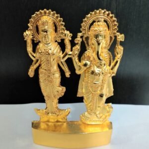 Ganesh Laxmi Murti In Brass | Size 110x75 mm