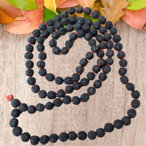 Black Rudraksha Mala | Bead Size 7mm | 108 Beads