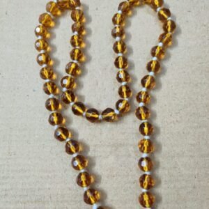 Diamond Cut Citrin Stone Mala(सुनेहला रत्न माला) | 54 Beads | Bead Size 9 mm