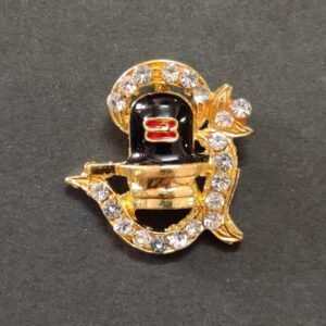 High Quality Metal Shivling Pendant With American Diamond | Size 25x20 mm