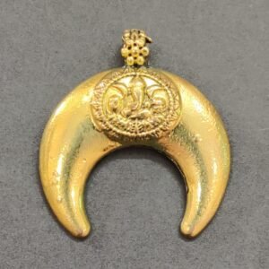 High Quality Metal Gold Plated Chandra Ganesh Pendant | Size 40x25 mm