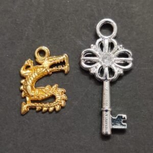 German Silver Metal Dragan And Money Key Combo Pendant