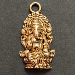 German Silver Gold Plated Ganesh Pendant | Size 26x20 mm
