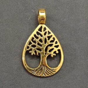 Life Tree Metal Golden Pendant | Size 35x20 mm