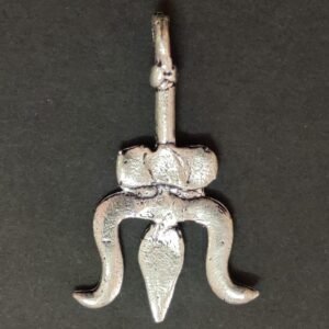 German Silver Metal Trishul Pendant | Size 40x15 mm