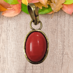 Coral Munga Stone Locket(मूंगा रत्न लॉकेट ) In Brass For Mangal Dosh Nivaran | Stone Weight 6.5 carat