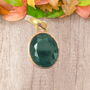 Panna Stone Locket(पन्ना रत्न लॉकेट ) In Brass For Budh Dosh Nivaran | Stone Weight 6.5 carat