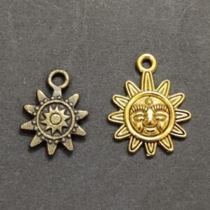 German Silver Gold Plated Metal Sun Combo Pendant