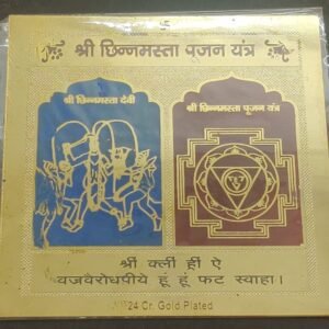 Gold Plated Copper Chhinamata Pujan Yantra(छिन्नमाता पूजन यन्त्र) | Size 3×3 Inch