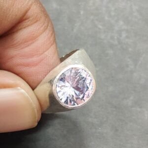 White AD Zircon Brass Ring With Silver Coating(सफ़ेद जिरकॉन रिंग)