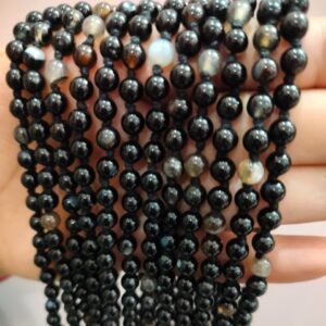 Sulemani Hakik Mala Black (सुलेमानी हकीक माला )- Bead Size- 6 mm