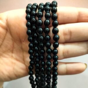 Hakik Stone Mala Black (हकीक माला )- Bead Size- 6 mm
