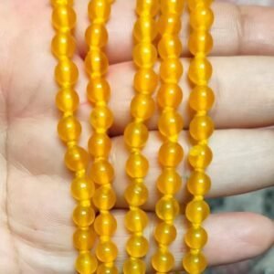 Hakik Stone Mala Yellow (हकीक माला )- Bead Size- 6 mm