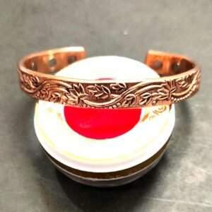 Heavy Quality Copper Designer Kada With Magnet(कॉपर मैगनेट कड़ा)- Size Adjustable