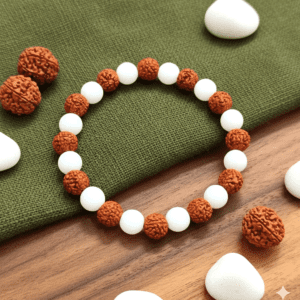 Chandra Dosh Nivaran Bracelet With Rudraksh (चन्द्र दोष निवारण ब्रेसलेट)