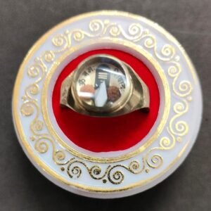 High Quality Ashthdhatu Shivling Ring With Shankh And Rudraksh