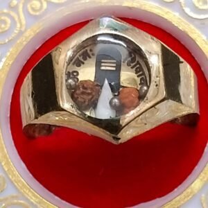 High Quality Ashthdhatu Shivling Ring With Shankh And Rudraksh-1