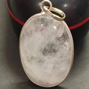 Big Size Sphatik Stone Pendant In Brass(स्फटिक स्टोन लॉकेट) | Weight 42.80 carat