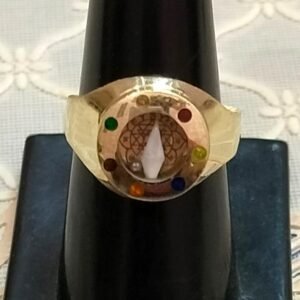 Ashthdhatu Shri Yantra Ring With Shankh(अष्टधातु श्रीयन्त्र शंख रिंग )