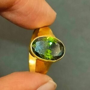 Dark Green AD Ring In Brass