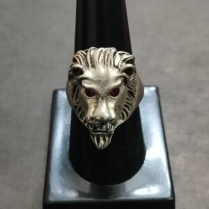 Heavy Quality German Silver Lion Headed Ring