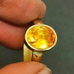 Yellow Sunela Ring In Brass