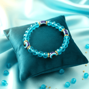 Evil Eye Nazar Raksha Kavach Blue Crystal Bracelet ( नज़र रक्षा कवच ब्लू क्रिस्टल ब्रेसलेट)