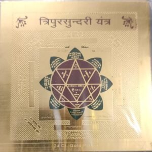 Gold Plated Copper Tripursundari Yantra (त्रिपुरसुन्दरी यन्त्र) | Size 3×3 Inch