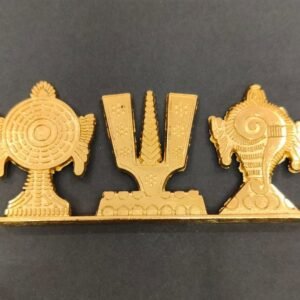 Shankh Trishul Gada Yantra Brass (शंख त्रिशूल गदा यन्त्र) | Size- 11x5 cm