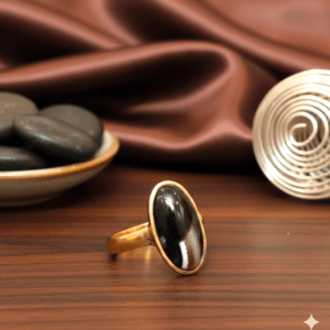 High Quality Certified Sulemani Hakik Stone Ring In Brass With Certificate(सुलेमानी हकीक स्टोन रिंग) | Size- Adjustable | Weight- 5.23 gram