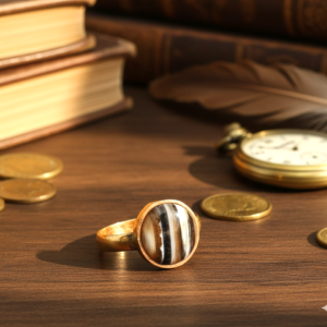 sulemani hakik stone golden ring