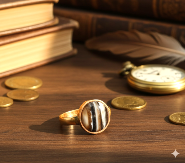 sulemani hakik stone golden ring