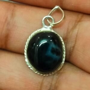 Silver Polished Brass Hakik Stone Locket 1(हकीक स्टोन लॉकेट)