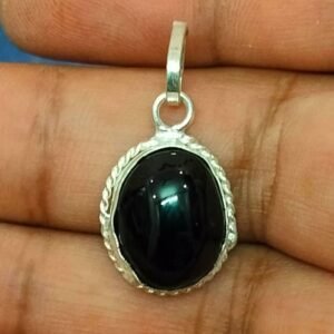 Silver Polished Brass Hakik Stone Locket 15(हकीक स्टोन लॉकेट)