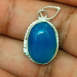 Silver Polished Brass Hakik Stone Locket 23(हकीक स्टोन लॉकेट)