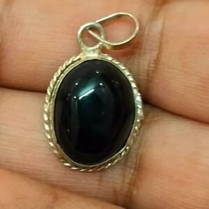 Silver Polished Brass Hakik Stone Locket 24(हकीक स्टोन लॉकेट)