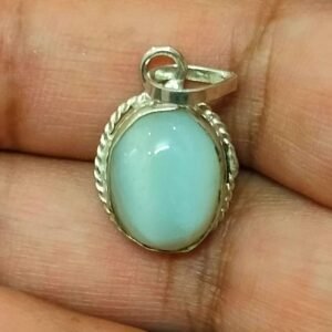 Silver Polished Brass Hakik Stone Locket 25(हकीक स्टोन लॉकेट)