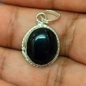 Silver Polished Brass Hakik Stone Locket 29(हकीक स्टोन लॉकेट)