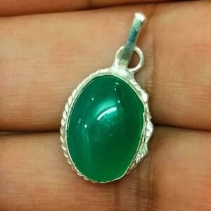 Silver Polished Brass Hakik Stone Locket 3(हकीक स्टोन लॉकेट)