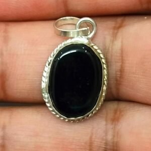 Silver Polished Brass Hakik Stone Locket 44(हकीक स्टोन लॉकेट)